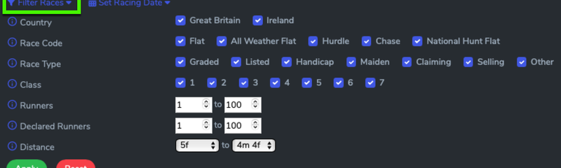 Filter Races
