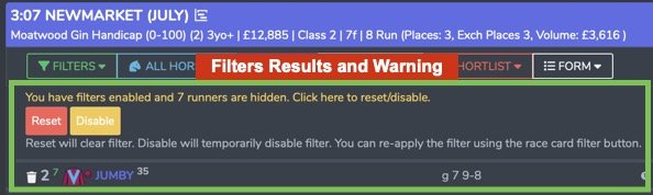 Filter Results And Warning