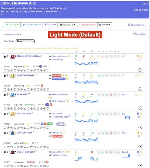 Light Mode Settings