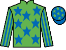 Jockey silks for Pebble Bleu (IRE)